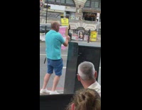 Guy holds up horny cardboard Part 2