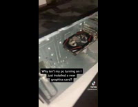 Black desktop computer with only one piece of equipment