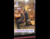 Guy gets haircut inside popeyes restaurant 