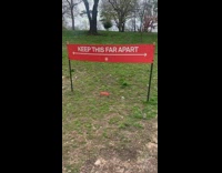 keep this far apart sign at park