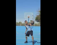 Guy does spin tricks with basketball 
