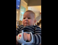 Baby plays with mom cries after laugh