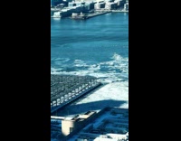 Ice forms on Hudson river