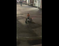 Chucky Doll on Car Pulls Up in Front of Filmer 