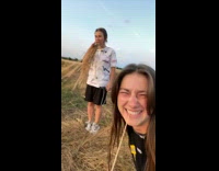 Woman has mouthful of straws 