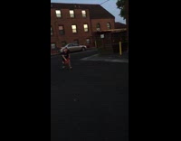 red shorts jumping on chair fail basket ball shot