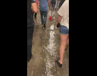 Water flooded at 191 train station 