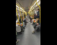 Woman yells at man to stop in train 