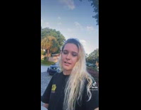 Girl shows orange toilet cleaner donald trump