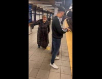 Collab WINY - Elderly woman tries to argue with man at subway