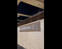 Water leak from ceiling into Nostrand Ave station