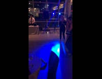 Baby boy dances on dance floor wedding