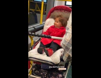 Collab Subway Creatures - Doll baby red coat on stroller subway