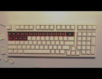 White keyboard caps removed and washed type 