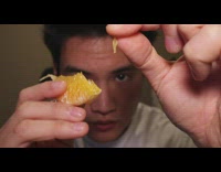 Orange pulp picked out and placed on several plates