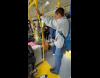 Collab ClipsIG - Dog Barks at Man in Transit Bus