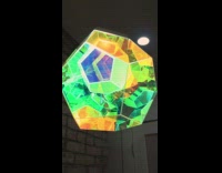 Close up of colorful geometric lamp 