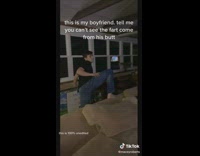 Guy in jeans black shirt farts 