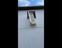 Sofa couch fell down outside the window