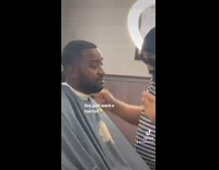 Collab BitchMP - Guy dancing while giving guy haircut unamused 