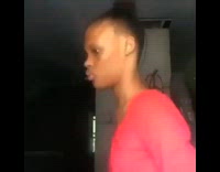 Red shirt girl dances moves shoulders 