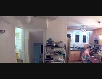 Woman hair bun hits the ceiling fan