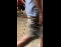 Collab winy - Woman pick up sausages spilled on ground