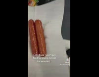 Convenience store worker feeds stray dog outside of store