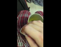 Girl easily fit hand inside pringles can