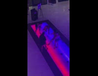 Three women split and twerk neon runway stage