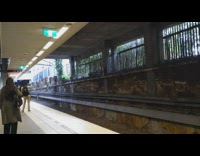 Old fashioned steam train pass by station