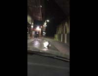 Backflip fail white jacket guy car night