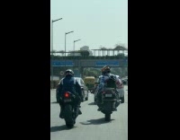 Collab IITW - Men ride big bike video shoot highway