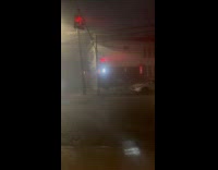Heavy rains and strong wind on street night