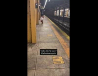 Red hat guy handstand subway train platform 