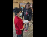 Guy tries to get a second free sample