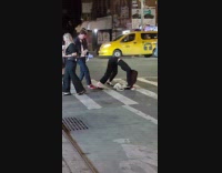 Woman twerks in the middle of crosswalk