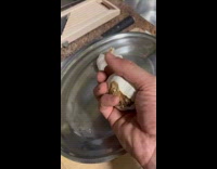 Old garlic crushed dust inside flies away