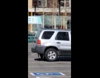 Two people ghost costume parking lot cart 