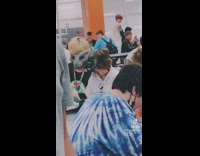 High school students wear masks to cafeteria 