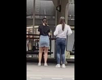 Girl pulls friend invisible rope tiktok dance 