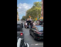 Collab WINY - Three guys push red car on the street