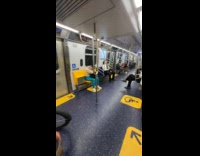 Tired passengers sleeping on seats for pwd and pregnant