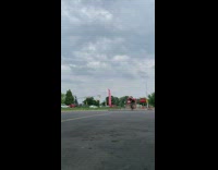 Guy pink skateboard tricks wendys parking lot 