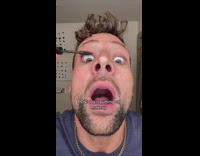 Collab BSMedia - POV a girl putting on makeup guy pretends to be a woman puts on mascara with funny face