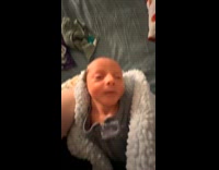 Newborn looks silly lifting head randomly