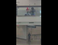 Woman red hair tiktok twerk near the chapel