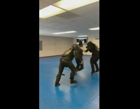 Woman self defense class versus two men 