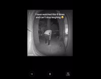 Guy walks into glass door home