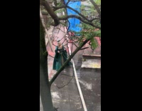 Woman on period piece costume with cigarette